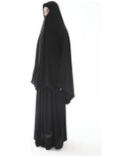 Resim Çarşaf Soft Krep İğneli İçten Gizli Peçeli Model Tek Parça Siyah 