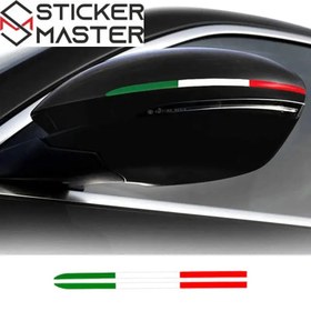Resim İtalyan Bayrağı Sticker Ayna Şerit Seti | Sticker Master 
