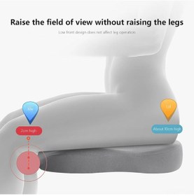 Resim Padalink Bellek Köpüklü Konik Oto Koltuk Yastığı - Kalça Yüksekliği Artırıcı, Yorgunluk Azaltıcı, Otomobil Ofis Sandalyesi Uyumlu Gri 