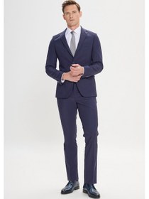 Resim AC&Co / Altınyıldız Classics Erkek Lacivert Slim Fit Dar Kesim Mono Yaka Takım Elbise Lacivert 