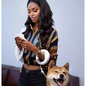 Resim Pet Leash, Dog Leash, Teleskopik Köpek Yürüyüş Malzemeleri Orta Büyük Köpekler İçin Giyilebilir Tasma 