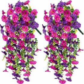 Resim 1 adet dayanıklı simüle sabah şöhreti sarmaşığı - çeşitli renklerde plastik asma çiçekler, dış mekan bahçeler, teraslar, düğünler, Paskalya, Aziz Patrick Günü, Anneler Günü süslemeleri için uygun (kab gerektirmez), düğün dekorasyonları 