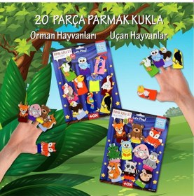 Resim 2 Set - 20 Parça Tox Orman ve Uçan Hayvanlar Parmak Kukla T218 T2 