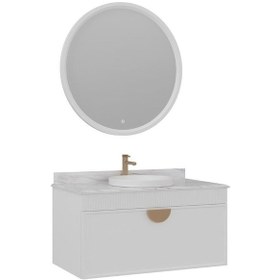 Resim Orka Molino 100 Cm Beyaz Banyo Dolabı Takımı Navaro/antrasit 
