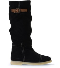 Resim Bueno Shoes Siyah Süet Kadın Düz Çizme 01wt3314 