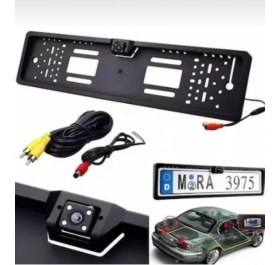 Resim Özgürce Geri Görüş Kamerası Plakalık, Gece Görüş, 4 Led, Klavuz Çizgili 