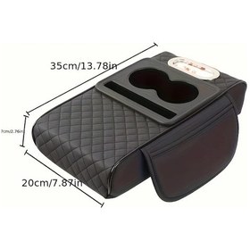 Resim Xuweiwei Siyah New Car Armrest Storage Box Multifunctional Cup Holder Ve Tissue Organizer Bag 
