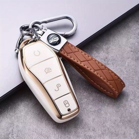 Resim TPU Araba Uzaktan Kumanda Anahtarlık Kılıfı Kapak Kabuk BYD Atto 3 Han EV Dolphin Sea Leopard 4 Düğmeli Uzaktan Kumanda Koruma Kapak 