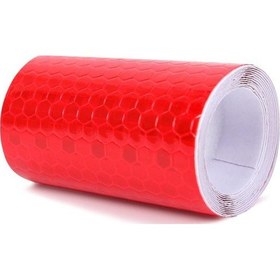 Resim Kırmızı 300 5 Cm Uyarı Bandı Çıkartmalar Uyarı Işık Reflektörü Koruyucu Etiket Yansıtıcı Film Güvenlik İşareti 