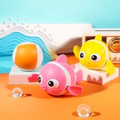 Resim 1 adet Zincirli Yüzen Çocuk Banyo Oyuncakları, Yüzme Palyaço Balığı Şeklinde Yüzen Su Oyuncağı, Dayanıklı ABS, Gençlerin Banyo ve Dış Mekan Oynaması İçin Uygun, İlkbahar-Yaz Banyo Oyuncakları, Sevimli Havuz Oyuncakları 