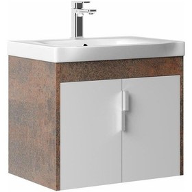 Resim Orka Luna 65 Alt Modül + Lavabo Kahve Taş Diğer 