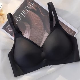 Resim Kadınlar için Çiftsiz Çekmeceli Push-Up Sütyen, Palm Cup, Yumuşak Kaldırma Tasarımı, Dikişsiz Şeffaf, Küçük Göğüs Özel, Ayarlanabilir Askılar, Fan Detayı 