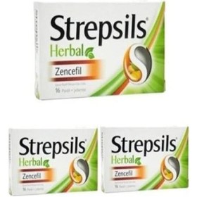 Resim Strepsils Herbal Zencefil Pastil 16 Adet 3'lü 
