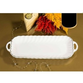 Resim Elta Collection Carmen Dikdörtgen Tepsi 42 16 4 Cm Beyaz 