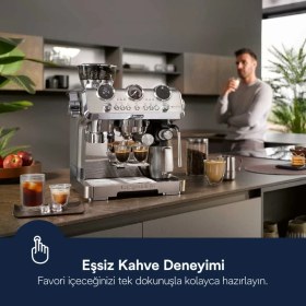 Resim DeLonghi La Specialista Maestro EC9885.M 1450 W Espresso Makinesi Metal Renk ve Süt Köpürtücü 