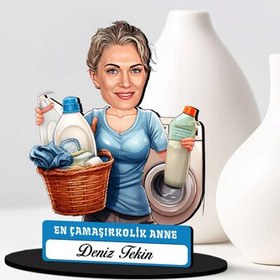 Resim Çamaşırkolik Anne Karikatürlü Biblo 