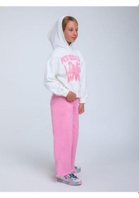 Resim Escabel Kız Çocuk Düğmeli Bol Paça Pantolon-14319 Pembe 