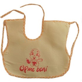 Resim Yatay Koldan Geçmeli Su Geçirmez Mama Önlüğü Turuncu Renk Turuncu 