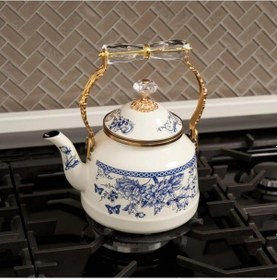 Resim Miss Betty Blue Life Emaye Kettle Demlik Çok Renkli 