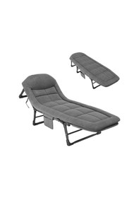 Resim Sunup Sn-26974 Taşınabilir Ayarlanabilir 5 Kademe Sünger Kamp Yatak Şezlong Açık Gri Gri 