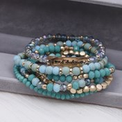 Resim Çok renkli boncuklar ve yapay kristallerle kadınlar için Vintage Tribal Stil Esnek Gerilebilir Bileklik Seti - Günlük Giyim ve Müzik Festivali Aksesuarları - Sevgililer Günü Hediyesi - Tüm Sezon Giyim 
