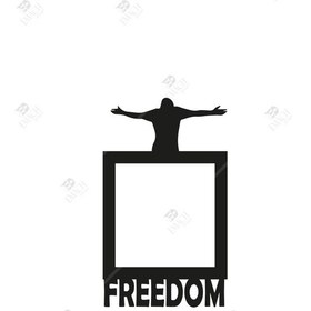 Resim Freedom Temalı Tekli Priz Çerçevesi Dekorasyon 