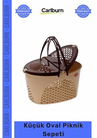 Resim Özel Üretim Kaliteli Plastik Dayanıklı Ergonomik Şık Taşınabilir Pratik Küçük Oval Piknik Sepeti 