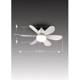 Resim Kiwi Sessiz Çalışma 6 Fan Kanat ve Işıklı Uzaktan Kumandalı Tavan Tipi Vantilatör KFAN-7680 