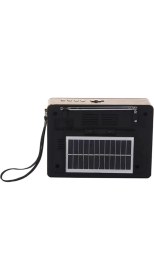 Resim Ahşap Radyo, Güneş Enerjili, Bluetooth, Usb, Sd, Aux, Fm, Fenerli, Nostaljik Tasarım 