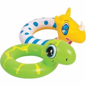 Resim A-070 Gergedan ve Kaplumbağa Başlı Şişme Simit Siboplu Su Sporları - Sarı 