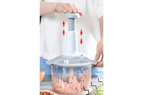 Resim Gampus 3 Bıçaklı Manuel Doğrayıcı El Rondosu Gri El Blenderi El Basmalı Rondo 