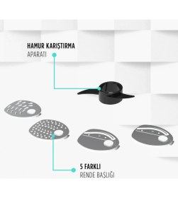 Resim Hızlı ve Çok Fonksiyonlu Mutfak Robotu, Şık Siyah Tasarım, Kolay Kullanım 