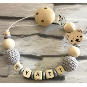 Resim Sahi Aksesuar İsimli Emzik Zinciri - Emzik Askısı - Bebek Hediyesi BEZ183 Kızıl 