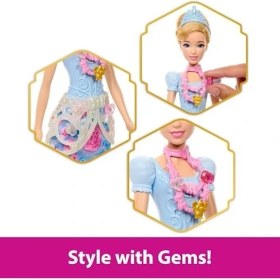 Resim SDT Group Mattel Filmden Ilham Alan Mattel Prensesi Cinderella Bebek, Aksesuarlar, Kalp Şeklinde Değerli Taş Kutusu ile Çocuk Yüzüğü Dahil 8 Sürpriz ve 9 Parça, JHL50 