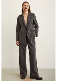 Resim Never More Pileli Kumaş Panolon Gri 