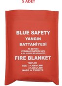 Resim BLUE SAFETY 5 Adet Yangın Battaniyesi 130 X180 Cm TS EN 1869 