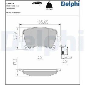 Resim Vw Polo 5 Arka Fren Balatasi 2010-2017 Delphı Lp1824 
