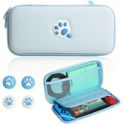 Resim Cloud011 Mavi Nintendo Switch Taşınabilir Pembe Kedi Pençe Kılıf 12 Oyun Yuvası 