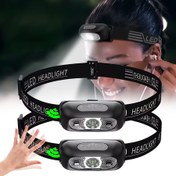Resim USB Şarj Edilebilir Ultra Parlak LED Baş Feneri - Hareket Sensörlü, Gece Balıkçılığı, Madencilik ve Açık Hava Aktiviteleri için Ergonomik Baş Lambası (Şarj Kablosu Dahil), Eller Serbest Aydınlatma, Güvenli Uyum, Sağlam Yapı, Balıkçılık Ekipmanı 