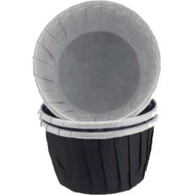 Resim Cupcake Kalıbı Orta Boy Düz Renk 50x39 Mm 100 Adet Siyah N11.1068 
