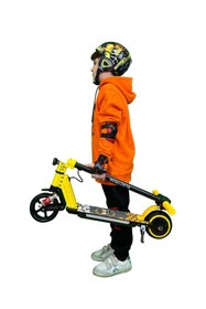 Resim MODAONN Elektrikli Çocuk Amortisörlü Led'li Scooter 130 W ( Dizlik Ve Dirseklik Hediyeli) 