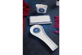 Resim 3’lü Nazar Desenli Mutfak Seti, Kaşıklık, Kaşık, Altlık, Süngerlik, Yağdanlık Altı, Mavi 