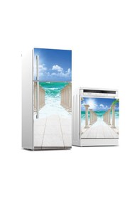 Resim Buzdolabı Ve Bulaşık Makinası Beyaz Eşya Sticker Kaplama Sütun Deniz 