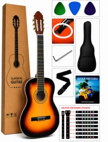 Resim FRANSUA Victor Klasik Gitar Seti Gün Batımı Renk 