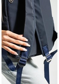 Resim Baginn Saten Kumaş Kadın Sırt Çantası 38 28 Cm Yağmur İtici Kumaş Mega Bag Günlük Kullanıma Uygun Lacivert 