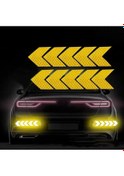 Resim 10 Adet/takım Yansıtıcı Ok Burcu Bant Uyarı Güvenlik Etiketi Araba Tampon Gövde 10pcs Yellow 