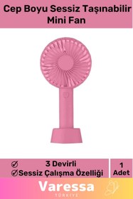 Resim VARESSA Premium Seri Usb Şarjlı 3 Kademeli Sessiz Taşınabilir Mini Fan Pervaneli Soğutucu Küçük Vantilatör 