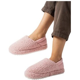 Resim Kadın Lastikli Kaymaz Taban Peluş Havlu Kumaş Ev Ayakkabısı Panduf Pudra-pudra Pudra 