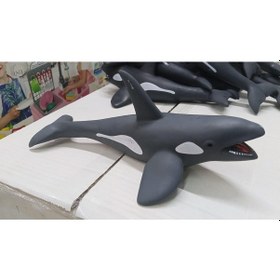 Resim Plastik Oyuncak Büyük Boy Hayvan Orka Katil Balina 23 Cm 
