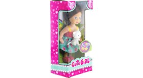 Resim MCM Group Cute Girl Kedi Figürlü Kumral Mini Bebek 